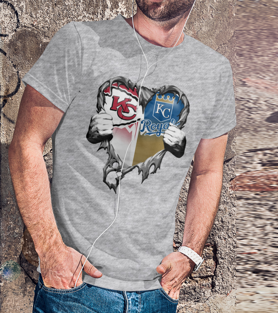 Kc Chiefs And Kc Royals Heart T-Shirt