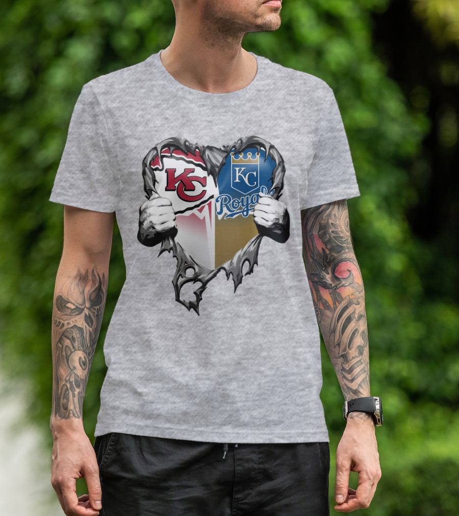Kc Chiefs And Kc Royals Heart T-Shirt