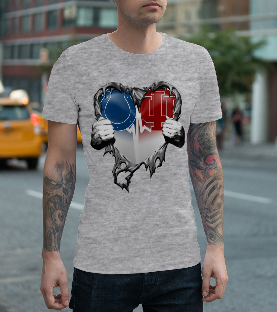 Colts Indiana Hoosiers Heart Torn Open T-Shirt