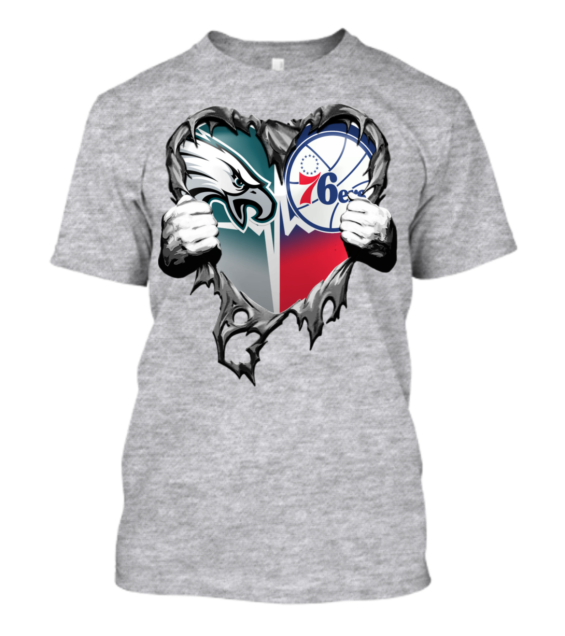 Philadelphia Eagles And 76ers Heart T-Shirt