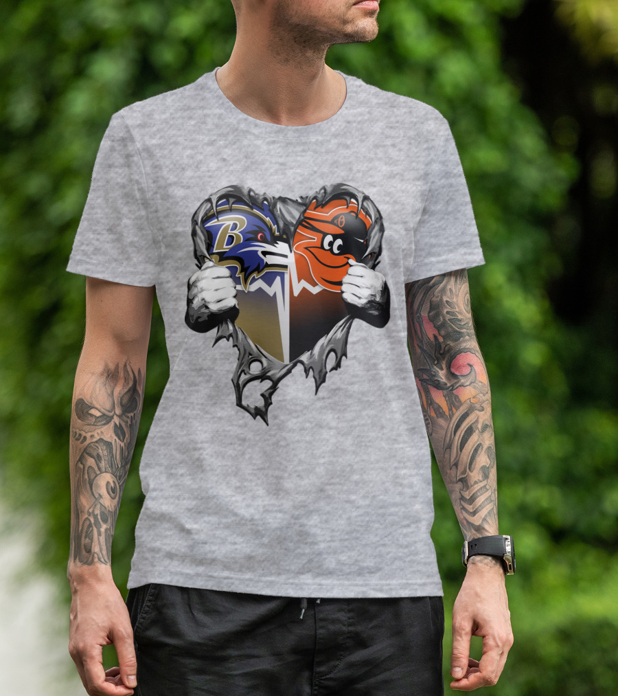 Baltimore Ravens Orioles Heart T-Shirt