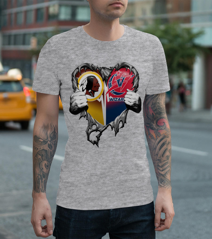 Washington Redskins Wizards Heart T-Shirt