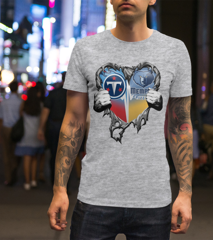 Titan Pride Grizzlies Heart Fusion T-Shirt