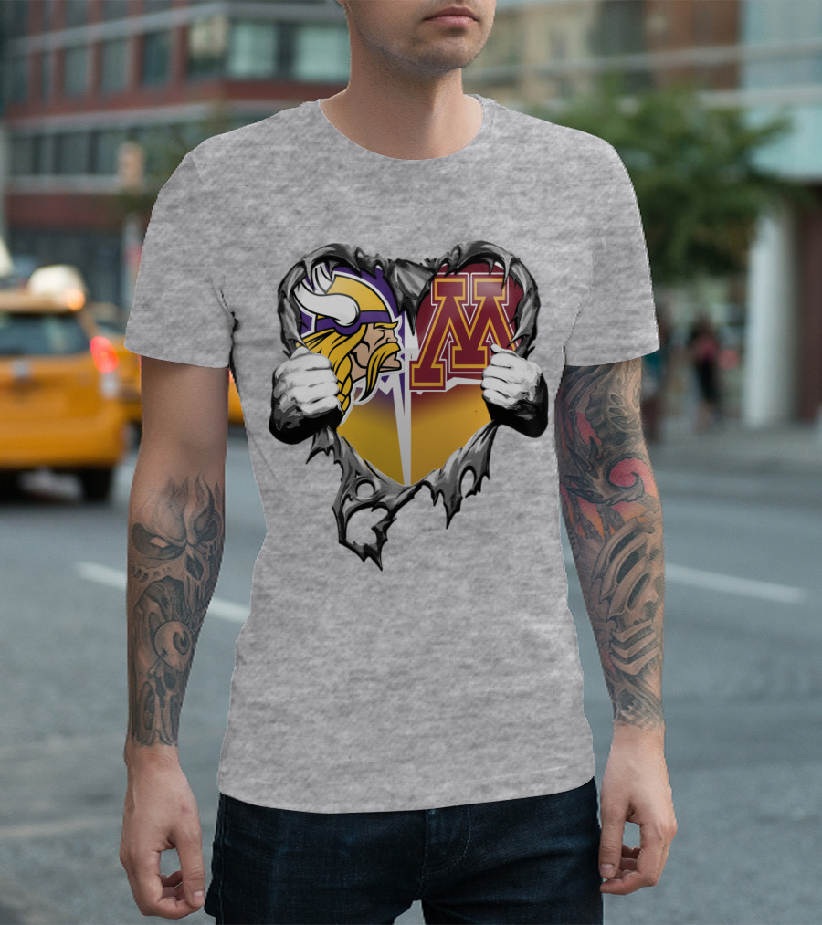 Vikings Minnesota Split Heart T-Shirt