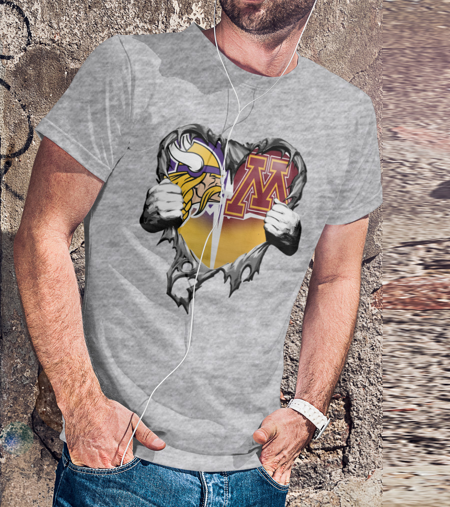 Vikings Minnesota Split Heart T-Shirt