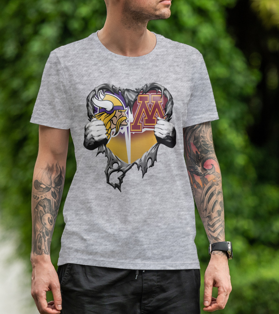 Vikings Minnesota Split Heart T-Shirt