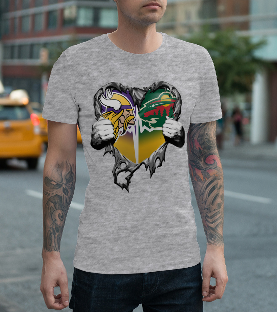 Minnesota Vikings Wild Heart Torn Concept T-Shirt