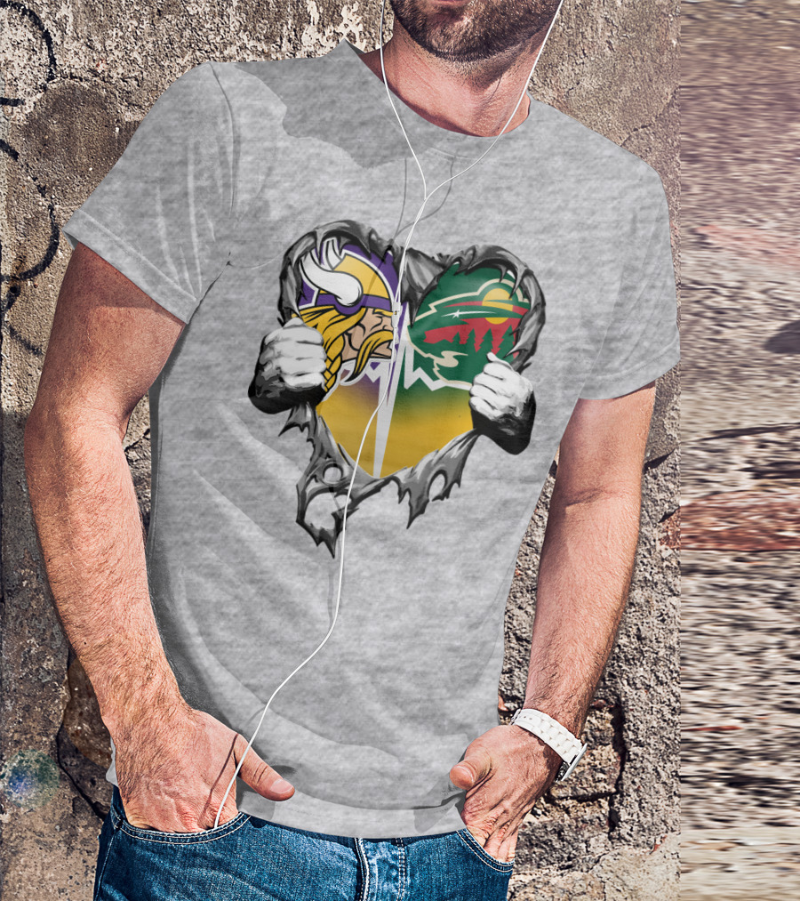 Minnesota Vikings Wild Heart Torn Concept T-Shirt