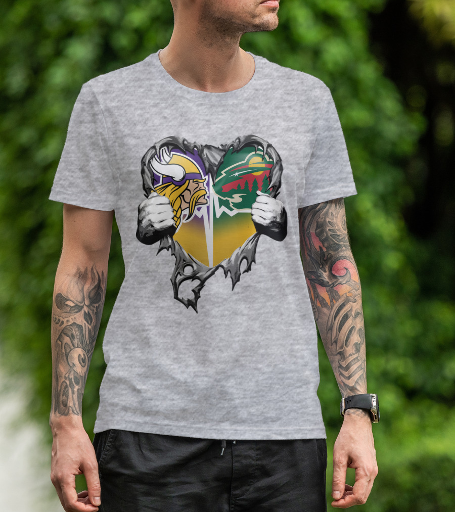 Minnesota Vikings Wild Heart Torn Concept T-Shirt