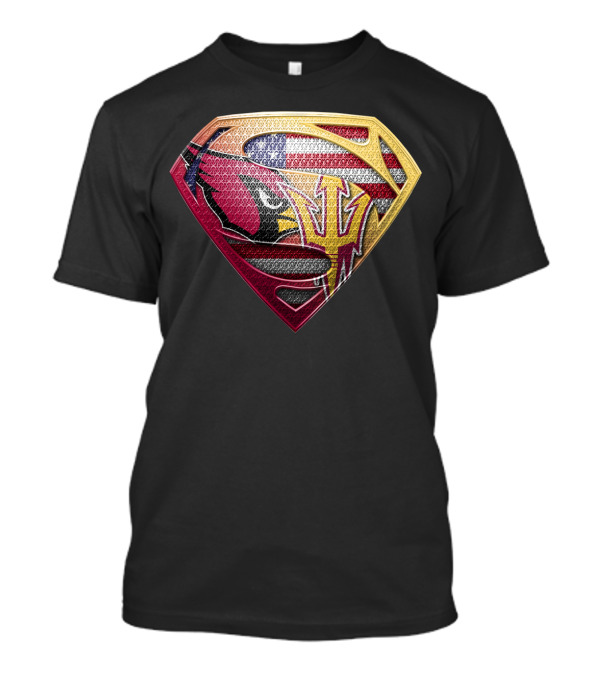 Arizona Cardinals Sun Devils Superman Usa Flag T-Shirt