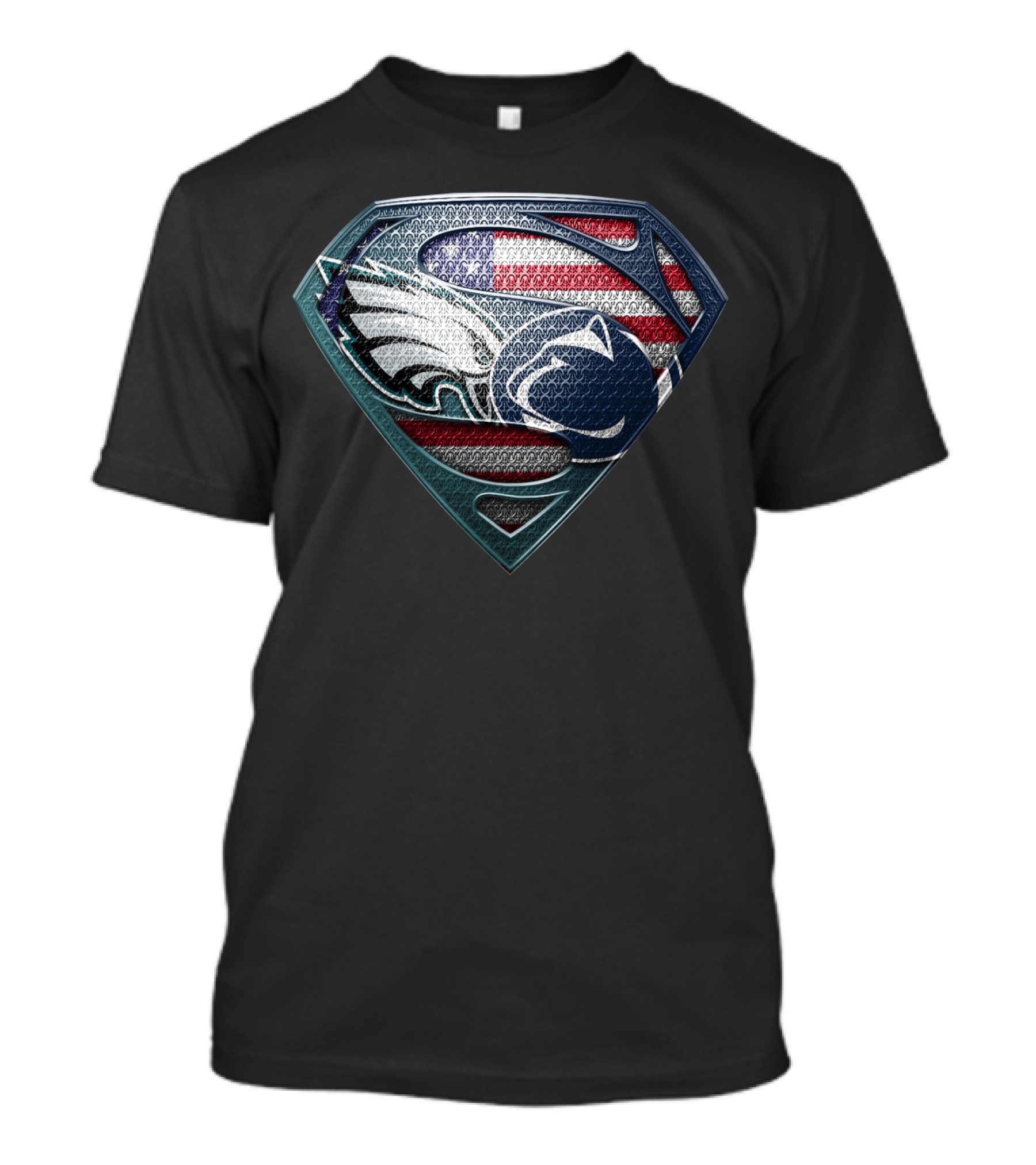Superman Crest Philadelphia Eagles Penn State American Flag T-Shirt