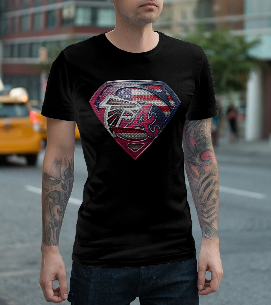 Falcons Braves American Flag Superman Logo Sspus059 T-Shirt