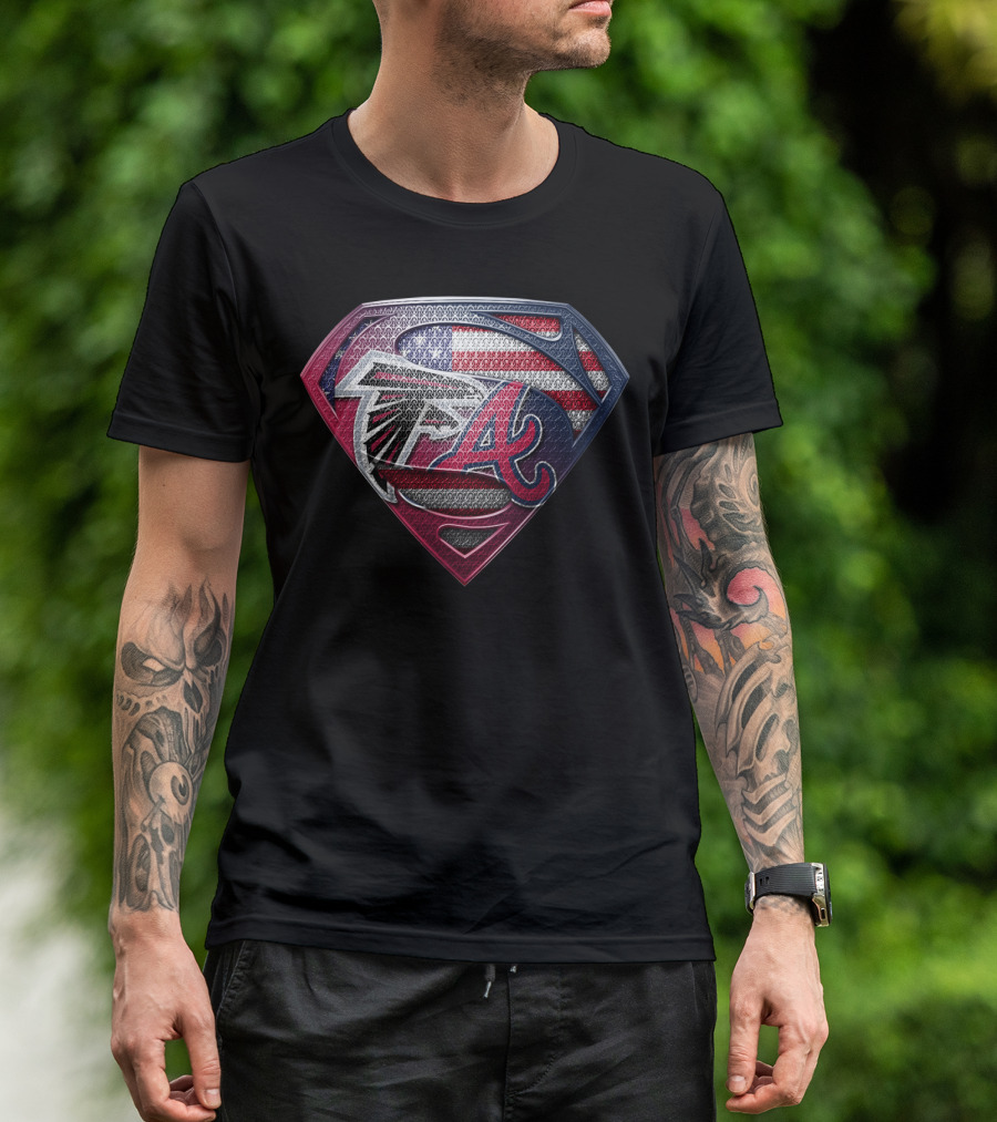 Falcons Braves American Flag Superman Logo Sspus059 T-Shirt