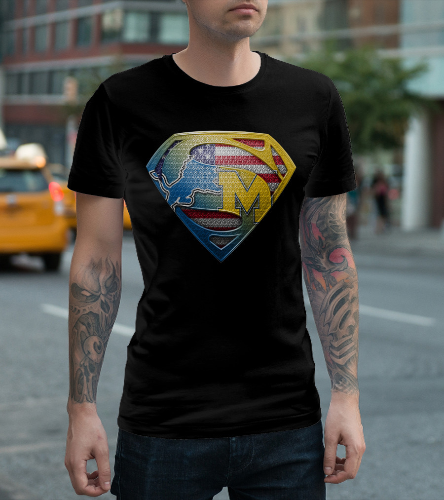 Superman Buffalo Michigan American Flag Logo Sspus077 T-Shirt