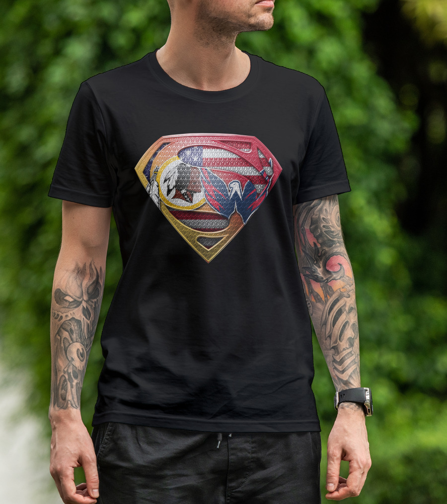 Washington Dc Sports Team Logos Superman Shield T-Shirt