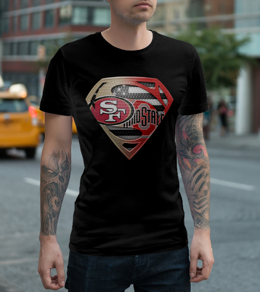 San Francisco 49ers Ohio State Superman Logo Mashup T-Shirt