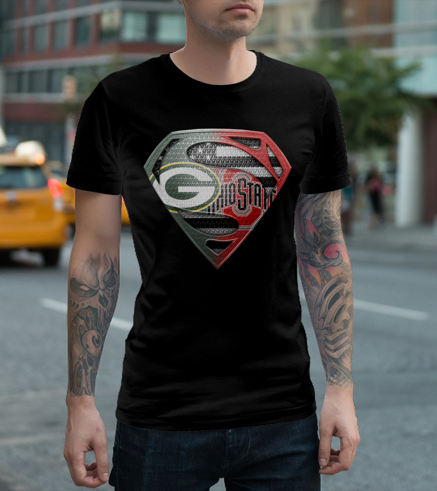 Packers Ohio State Superman Logo Fusion Sspus140 T-Shirt