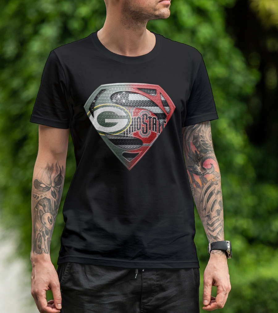 Packers Ohio State Superman Logo Fusion Sspus140 T-Shirt