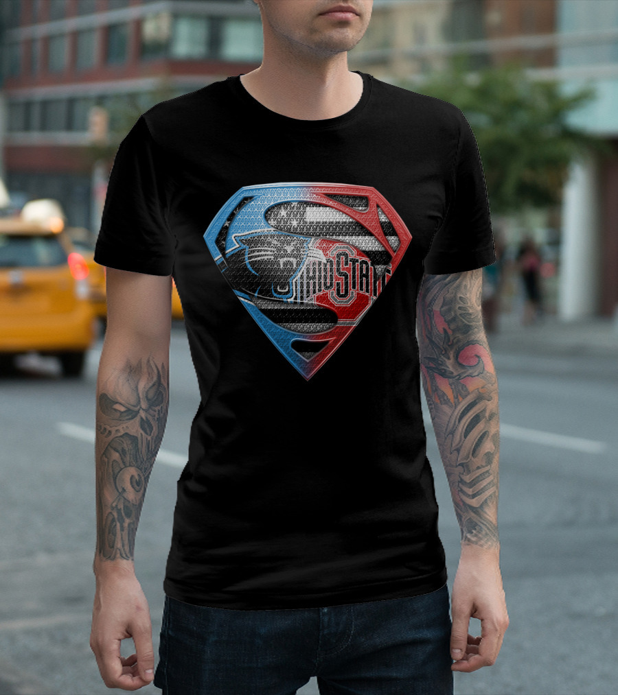 Carolina Panthers Ohio State Superman Shield T-Shirt
