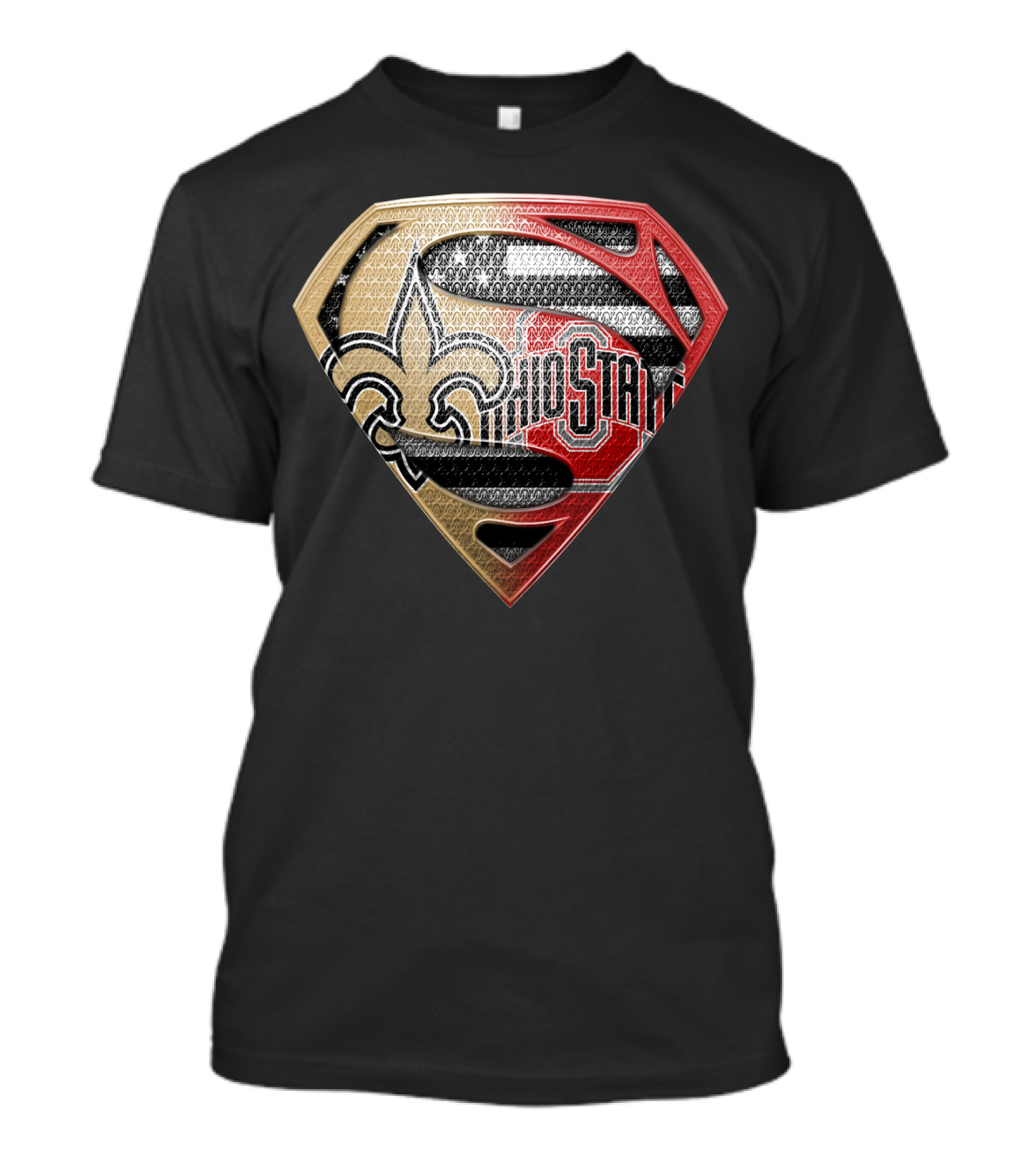 Ohio State Buckeyes New Orleans Saints Superman Logo Fusion T-Shirt