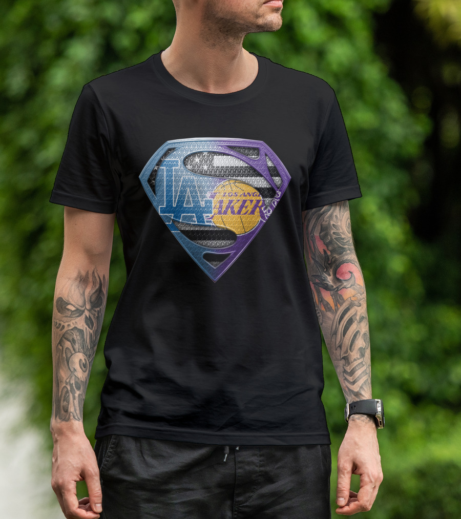 Lakers Superman Logo Los Angeles Basketball Icon Sspus156 T-Shirt