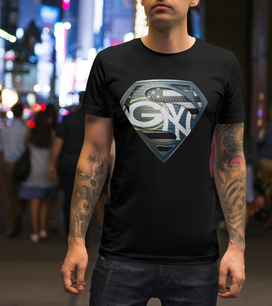 Green Bay Packers Superman Logo Shield Sspus168 T-Shirt