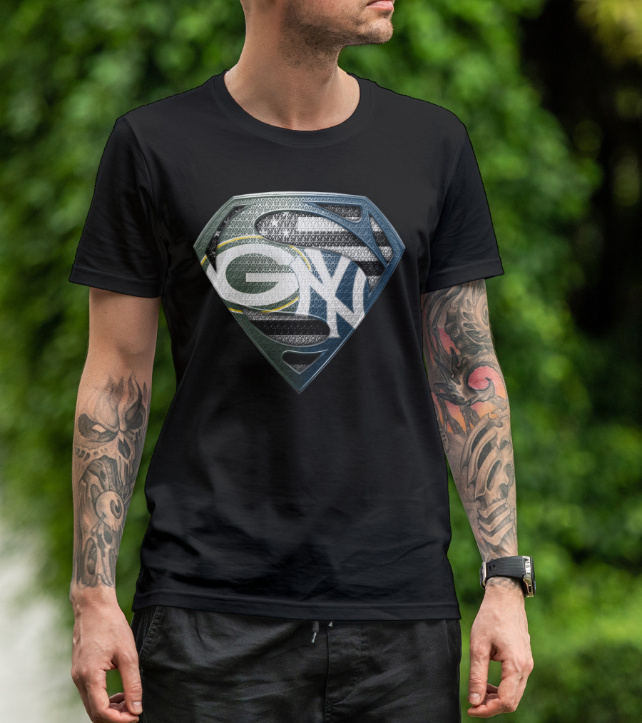 Green Bay Packers Superman Logo Shield Sspus168 T-Shirt