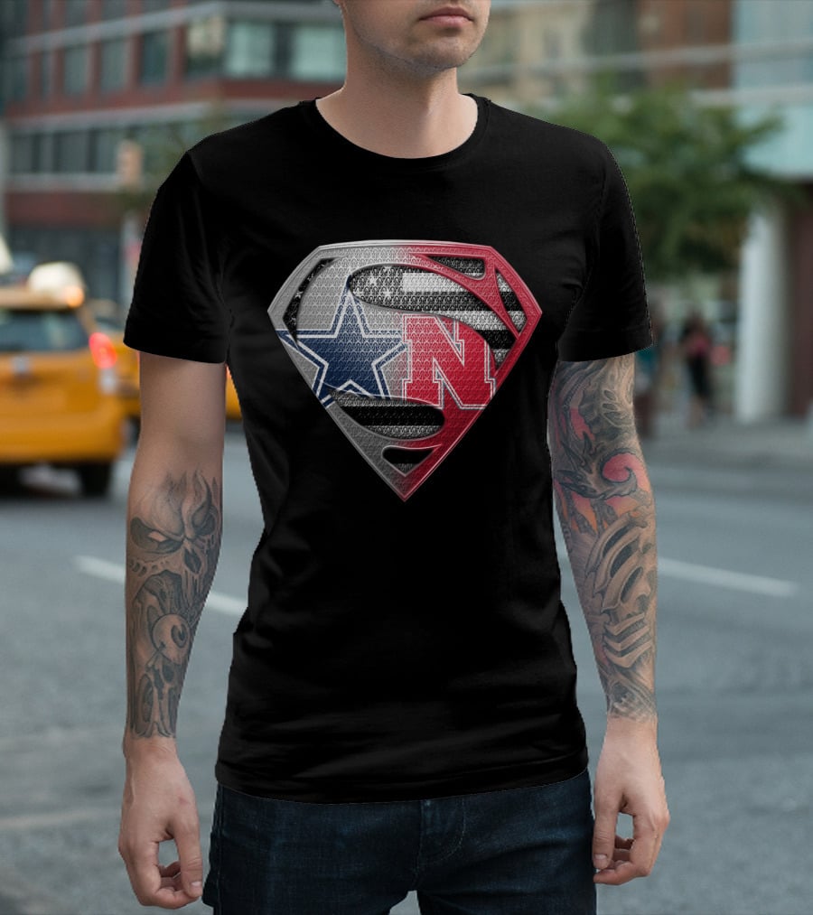 Cowboys Nebraska Fusion Superman Shield T-Shirt