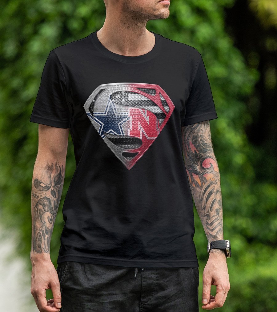 Cowboys Nebraska Fusion Superman Shield T-Shirt