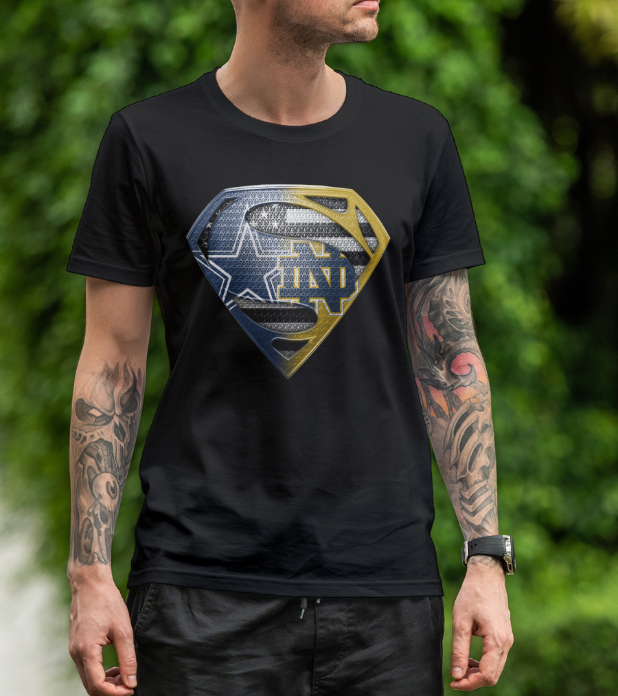 Notre Dame Dallas Cowboys Superman Shield T-Shirt