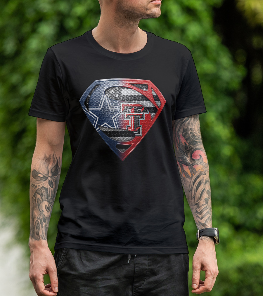 Dallas Texas Tech Superman Star Logo Fusion T-Shirt