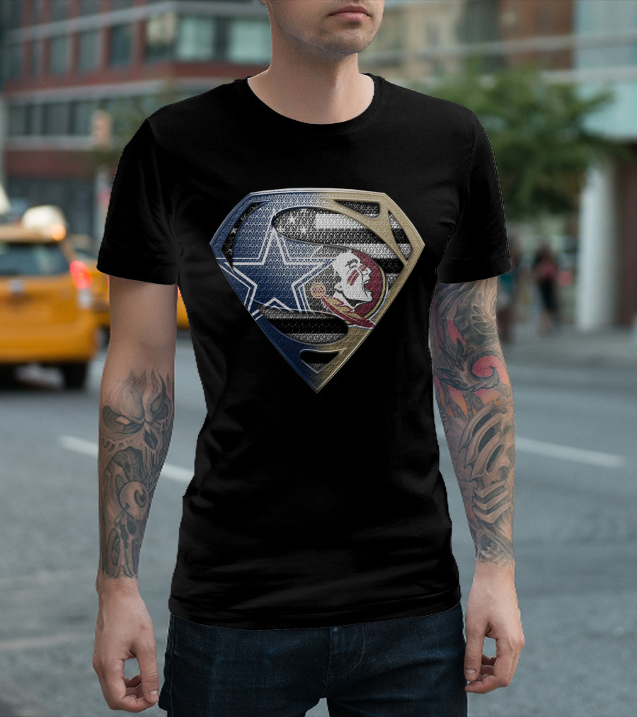 Cowboys Seminoles Superman Logo Fusion T-Shirt