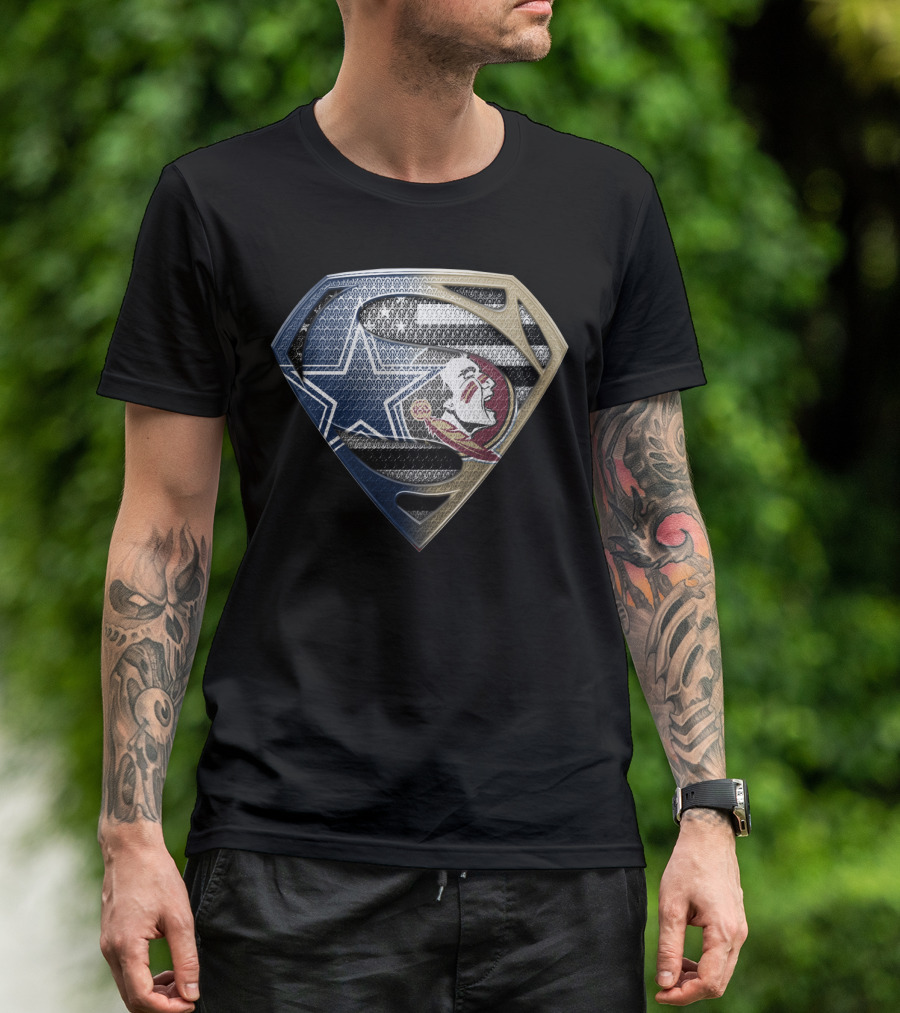 Cowboys Seminoles Superman Logo Fusion T-Shirt