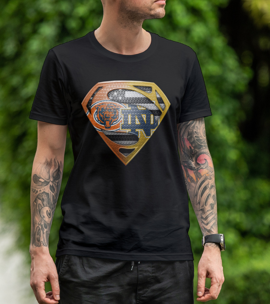 Chicago Bears Notre Dame Fighting Irish Superman T-Shirt