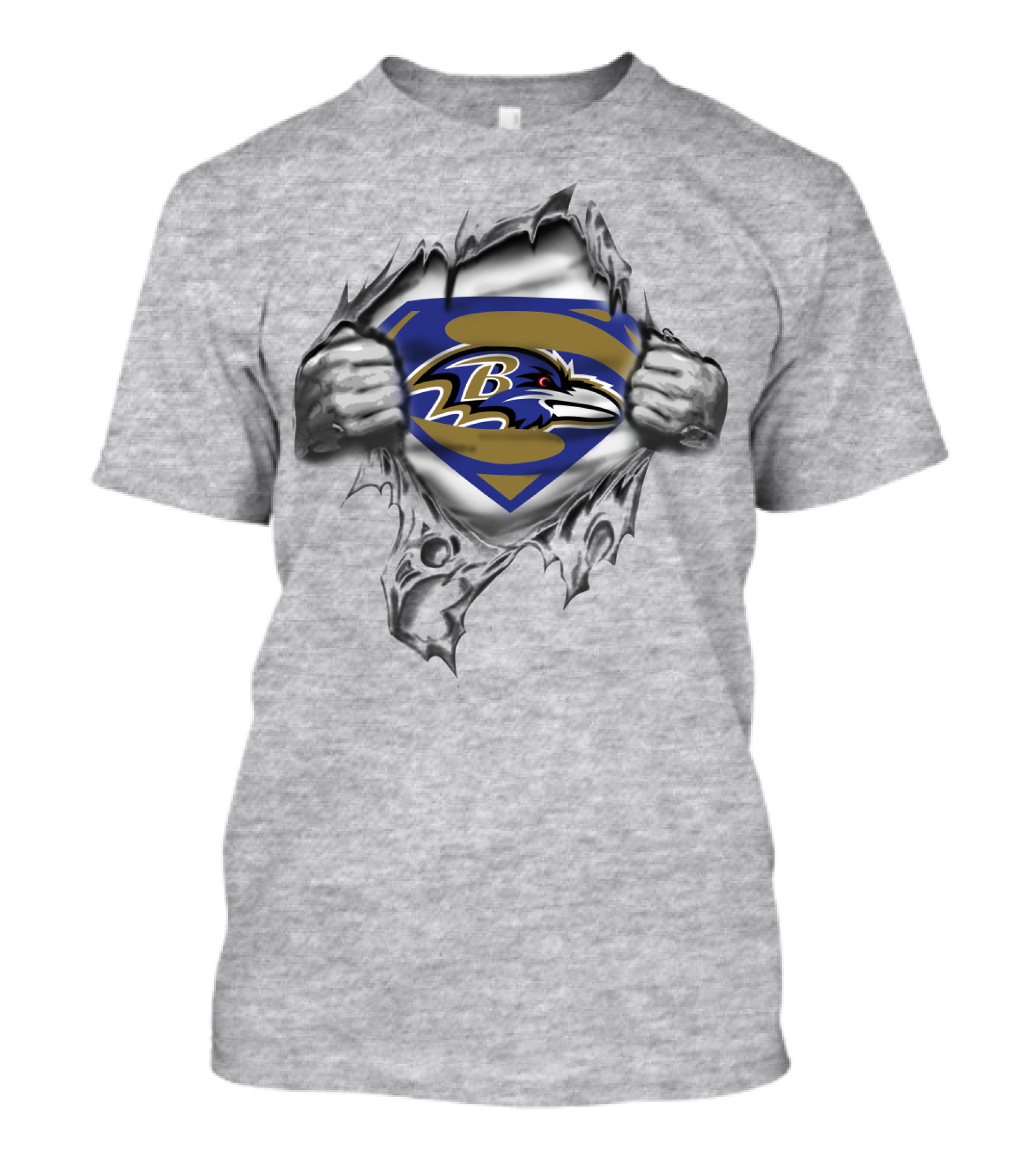 Baltimore Ravens Superman Logo Peeling Banner T-Shirt