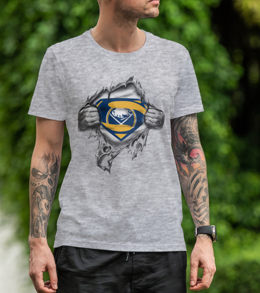 Buffalo Sabres Superman Shield Tear T-Shirt