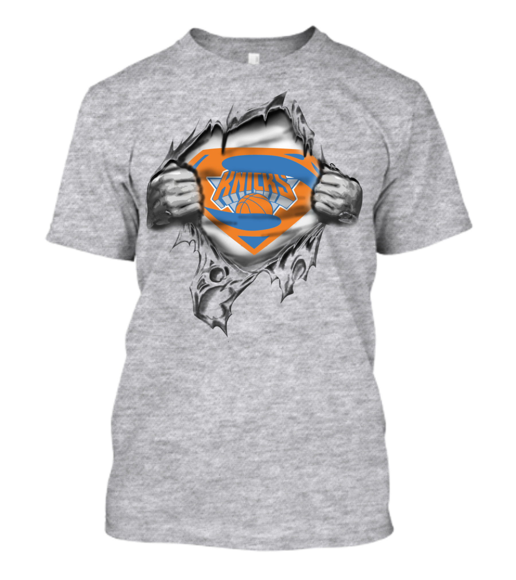 Knicks Superhero Logo Peel Basketball T-Shirt