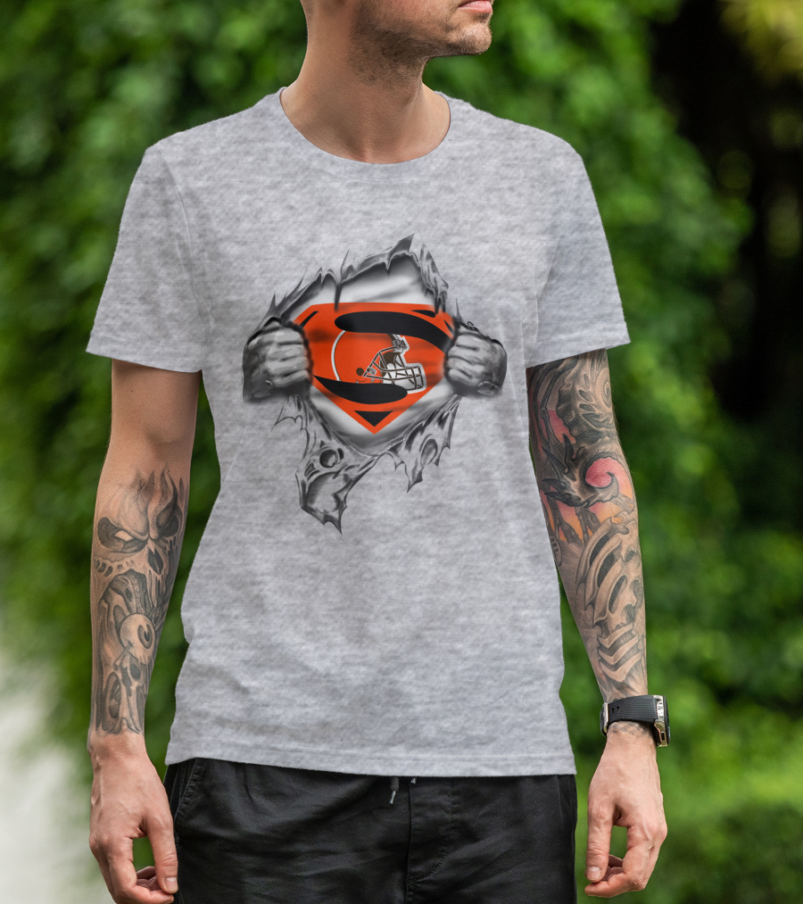Cleveland Football Superhero Logo Fusion T-Shirt