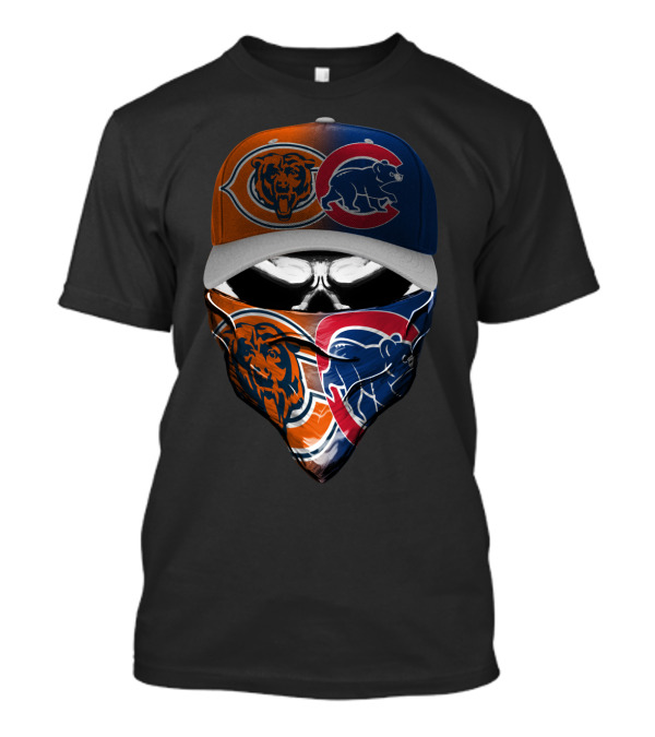 Bears Cubs Split Logo Skull Mask Cap Combo T-Shirt
