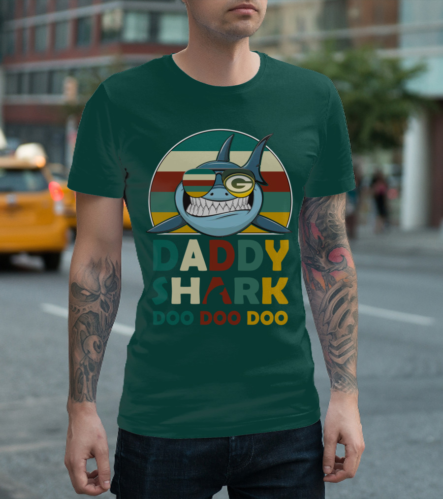 Daddy Shark Green Bay Packers Doo Doo Doo T-Shirt