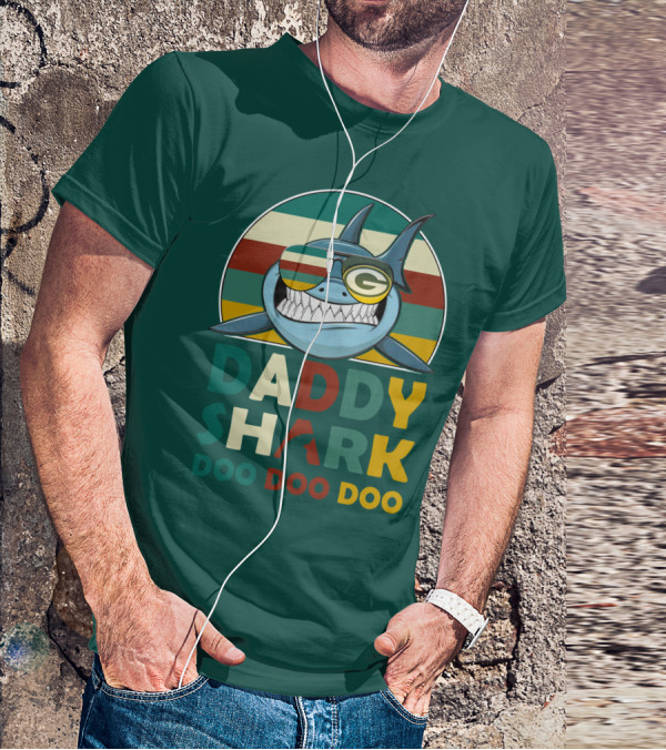 Daddy Shark Green Bay Packers Doo Doo Doo T-Shirt