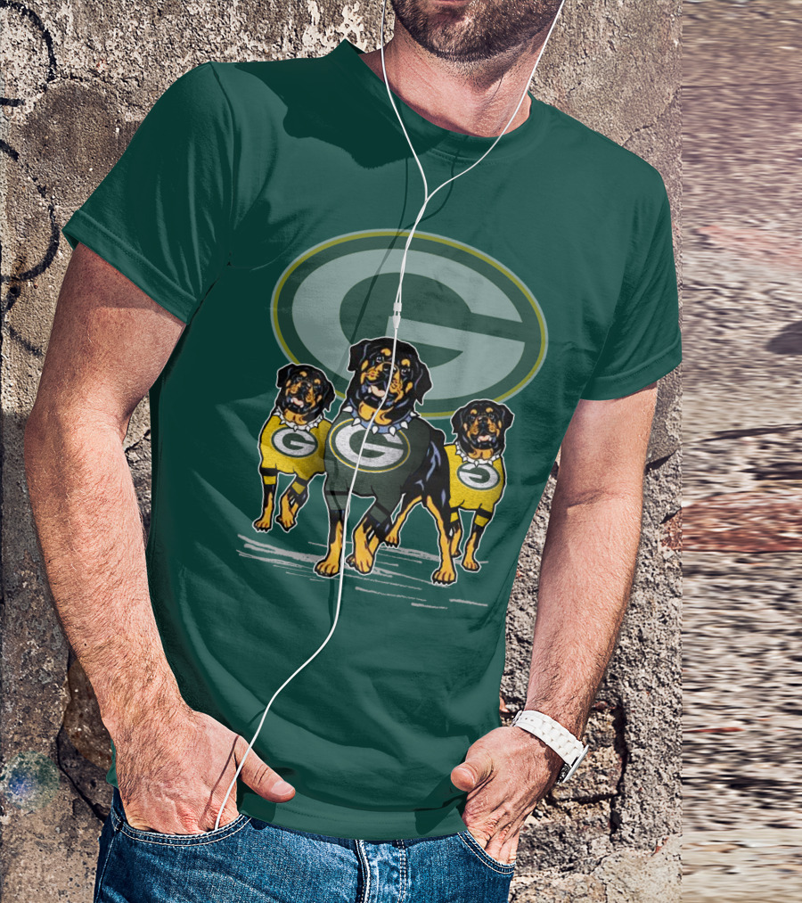 Green Bay Packers Rottweiler Trio T-Shirt