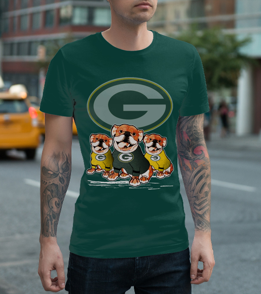 Green Bay Packers Dogs Trio T-Shirt