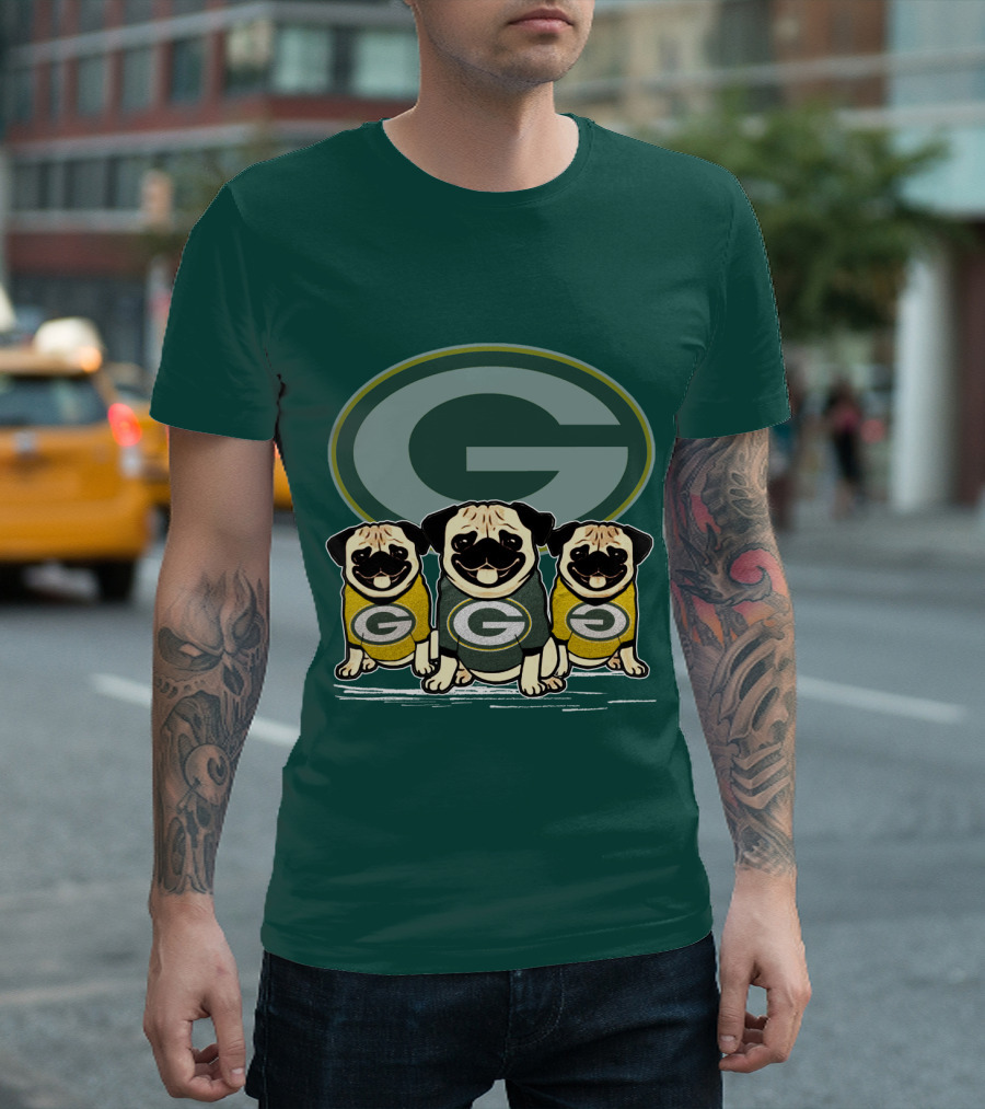 Green Bay Packers G Logo Pugs T-Shirt
