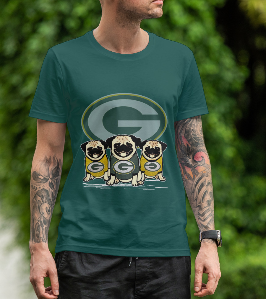 Green Bay Packers G Logo Pugs T-Shirt