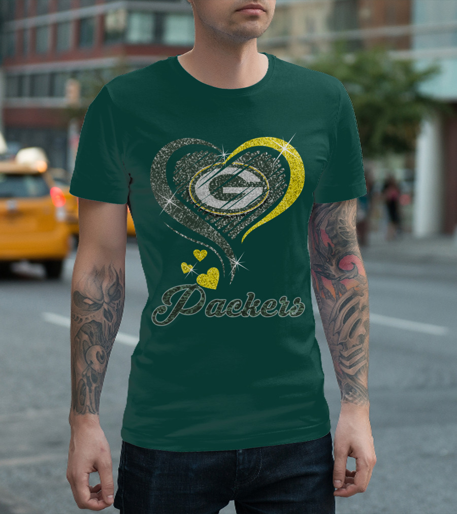 Packers Heart Logo Sparkle T-Shirt