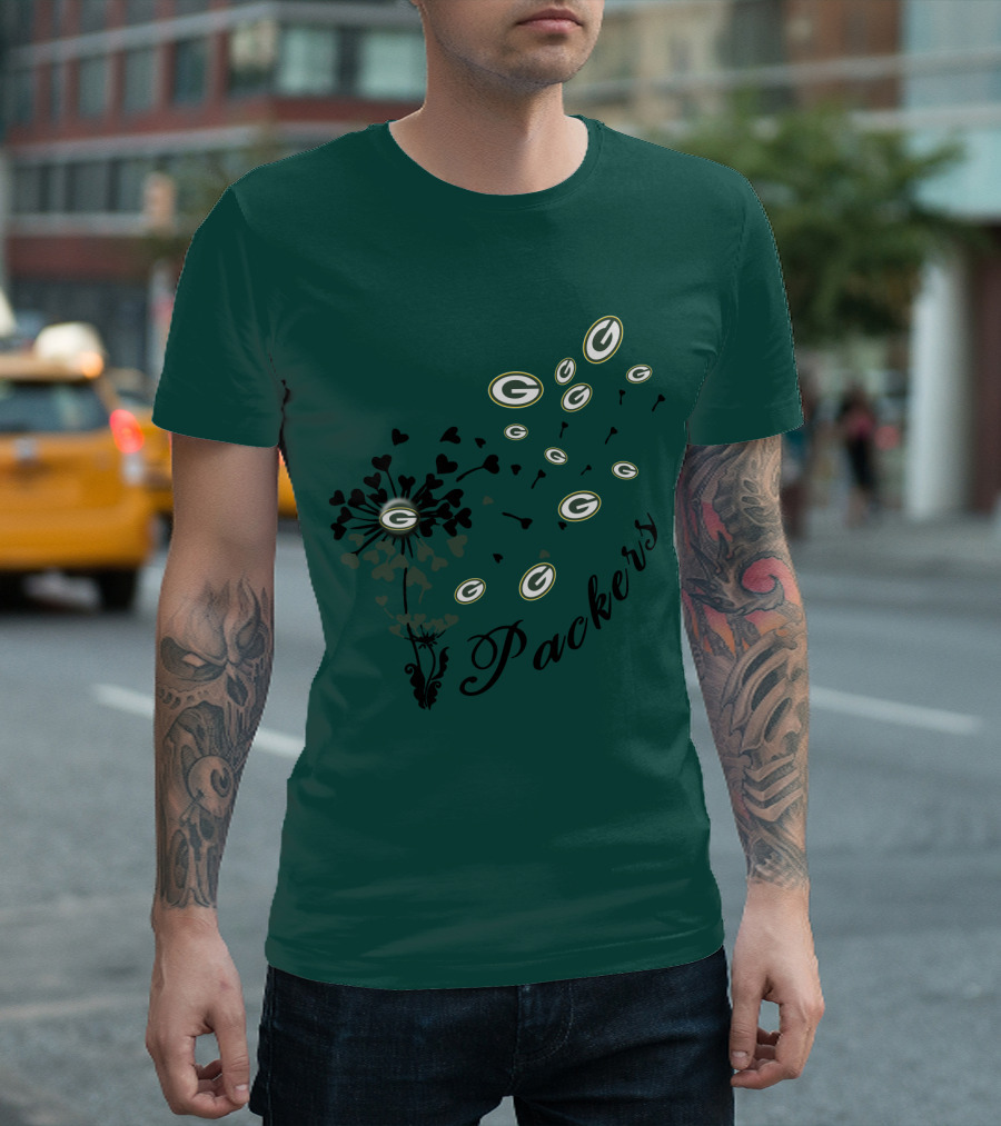 Packers Green Bay Hearts And Blossoms T-Shirt