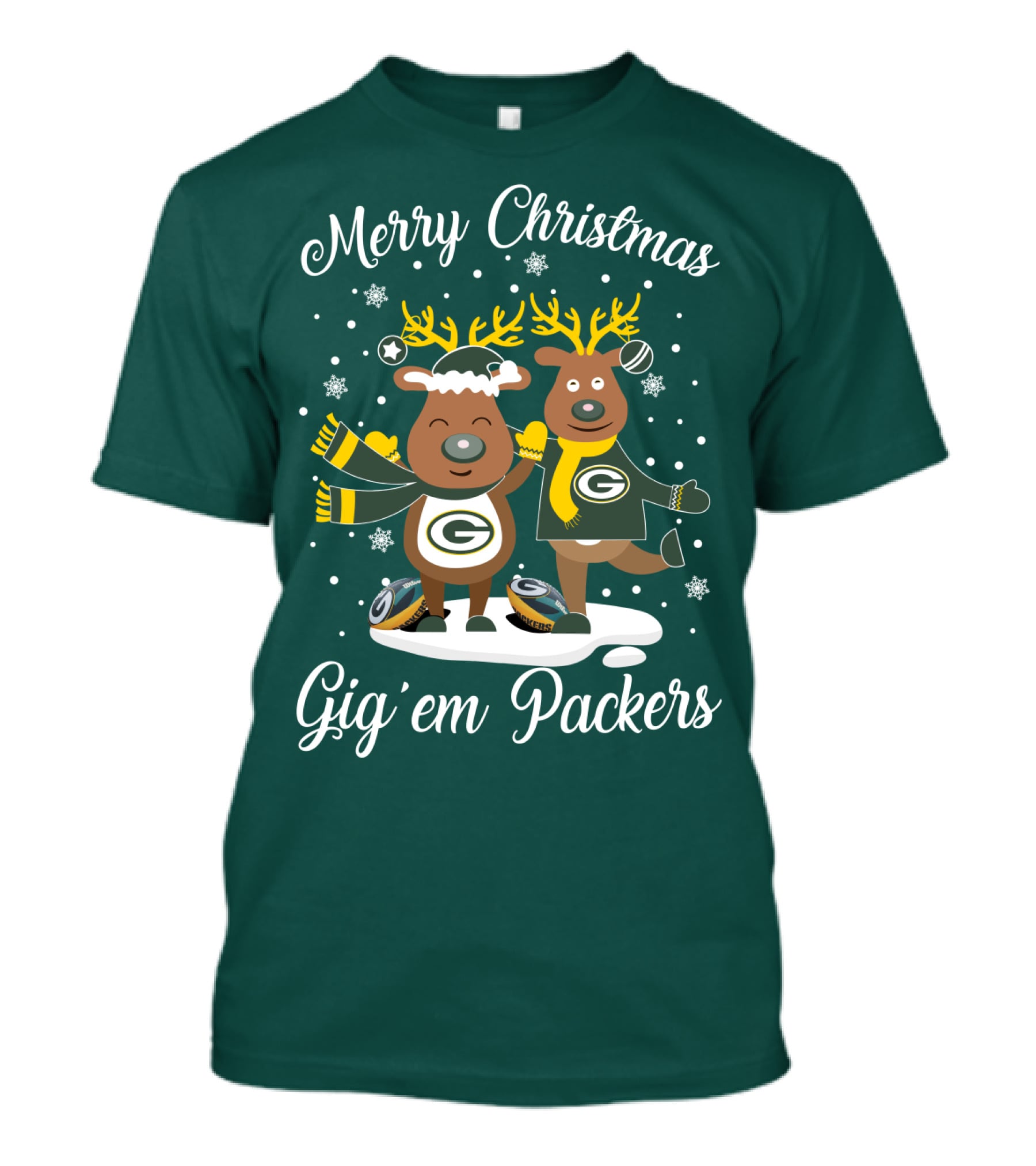 Merry Christmas Gig 'Em Green Bay Packers T-Shirt