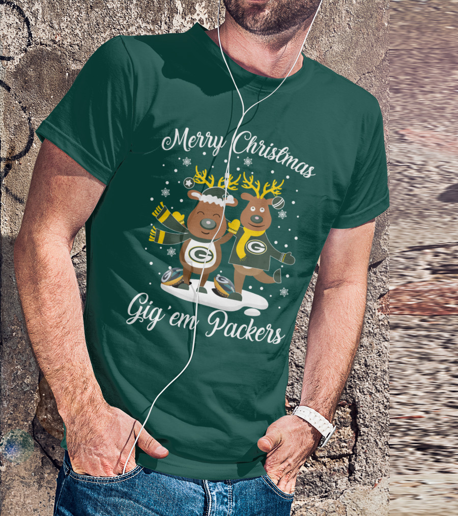 Merry Christmas Gig 'Em Green Bay Packers T-Shirt