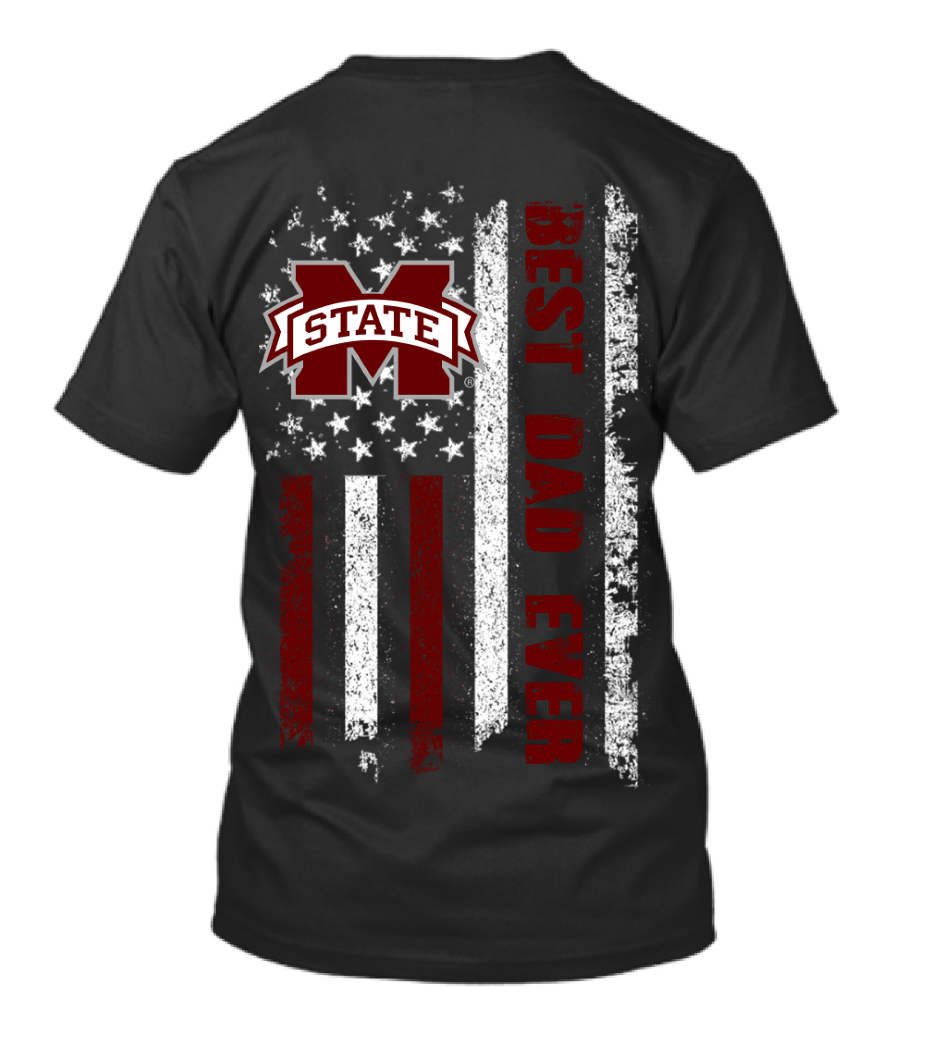 Mississippi State Best Dad Ever Flag T-Shirt
